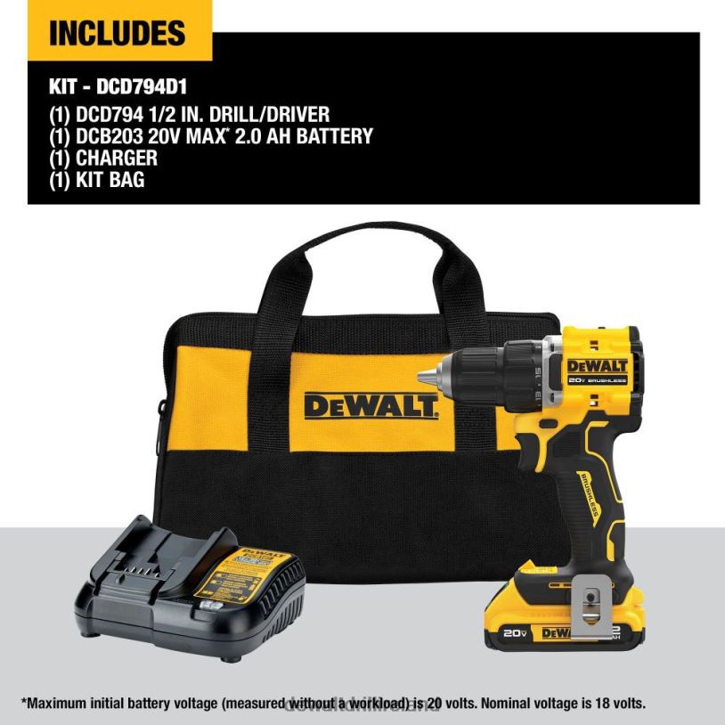 20V Atomic Compact Drill Driver Kit DEWALT 08Z0J21 Tools