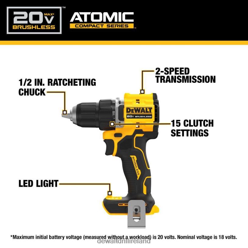 20V MAX Compact Drill Driver (Bare Tool) DEWALT 08Z0J48 Tools