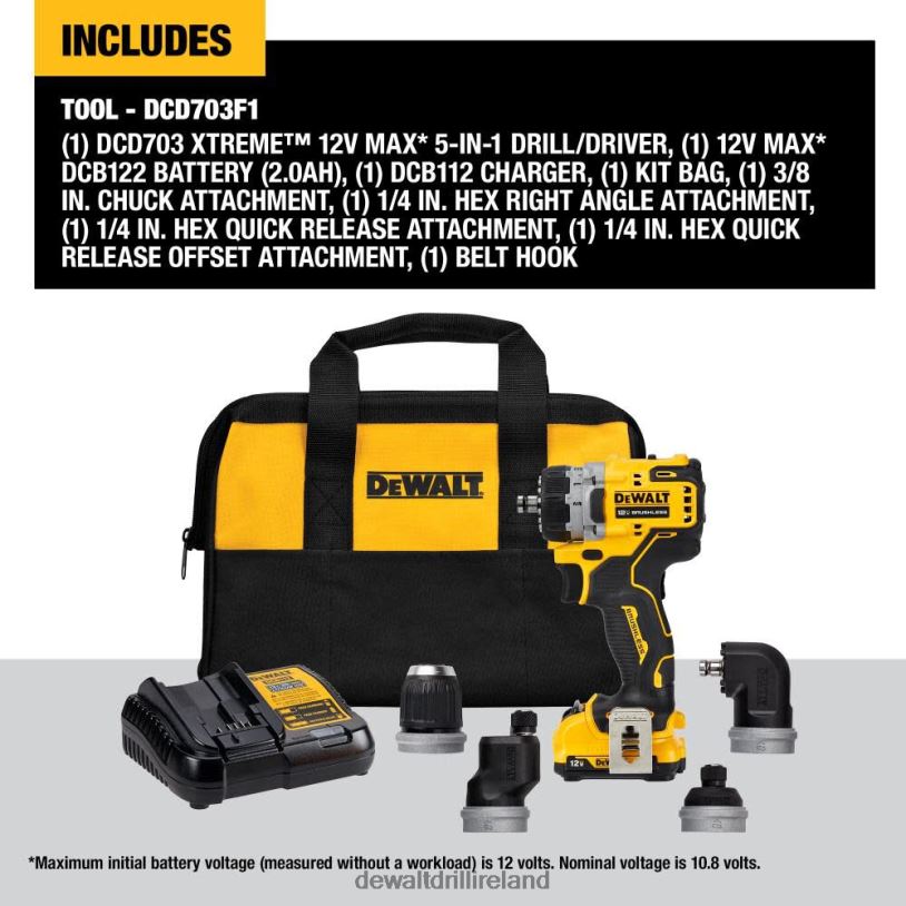 XTREME 12V MAX 5 in 1 Drill/Driver Brushless Cordless Kit DEWALT 08Z0J5 Tools