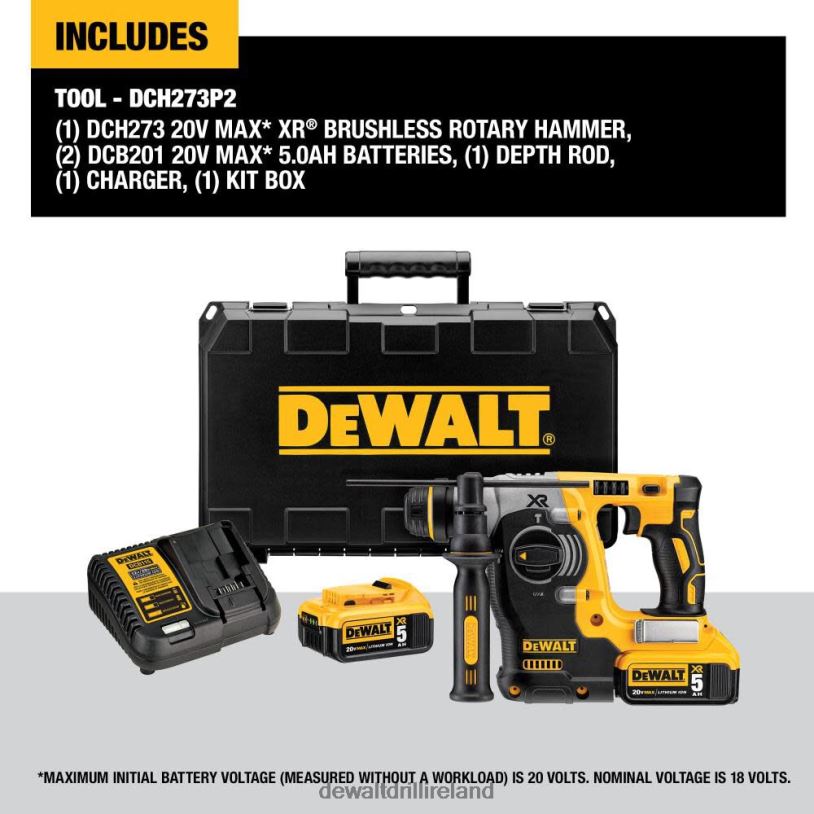 20V MAX XR Brushless 1-in L-Shape SDS Plus Rotary Hammer Kit DEWALT 08Z0J53 Tools