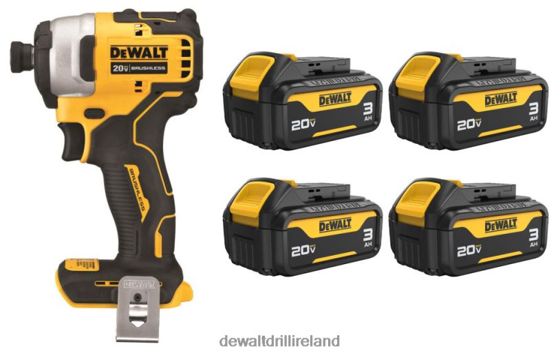 20V MAX Brushless Atomic Compact 1/4in Impact Driver with 3Ah Battery 4pk Bundle DEWALT 08Z0J155 Tools