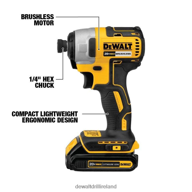 20V MAX Brushless Cordless 1/4 in. Impact Driver (Bare Tool) DEWALT 08Z0J133 Tools