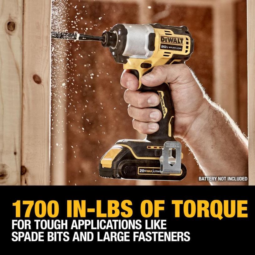 20V MAX Impact Driver 1/4in Brushless Cordless (Bare Tool) DEWALT 08Z0J147 Tools
