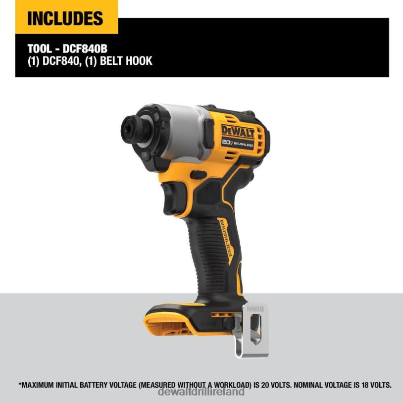 20V MAX Impact Driver 1/4in Brushless Cordless (Bare Tool) DEWALT 08Z0J147 Tools