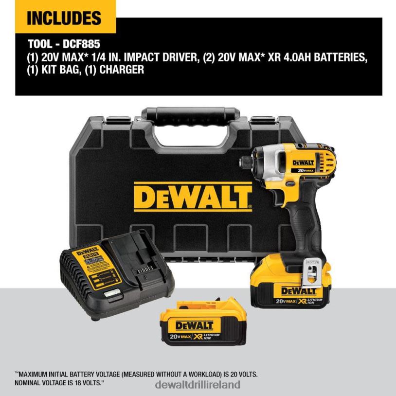 20V MAX Lithium Ion Impact Driver Kit DEWALT 08Z0J120 Tools