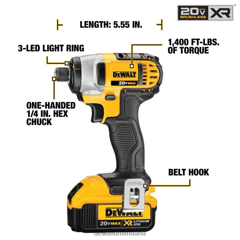 20V MAX Lithium Ion Impact Driver Kit DEWALT 08Z0J120 Tools