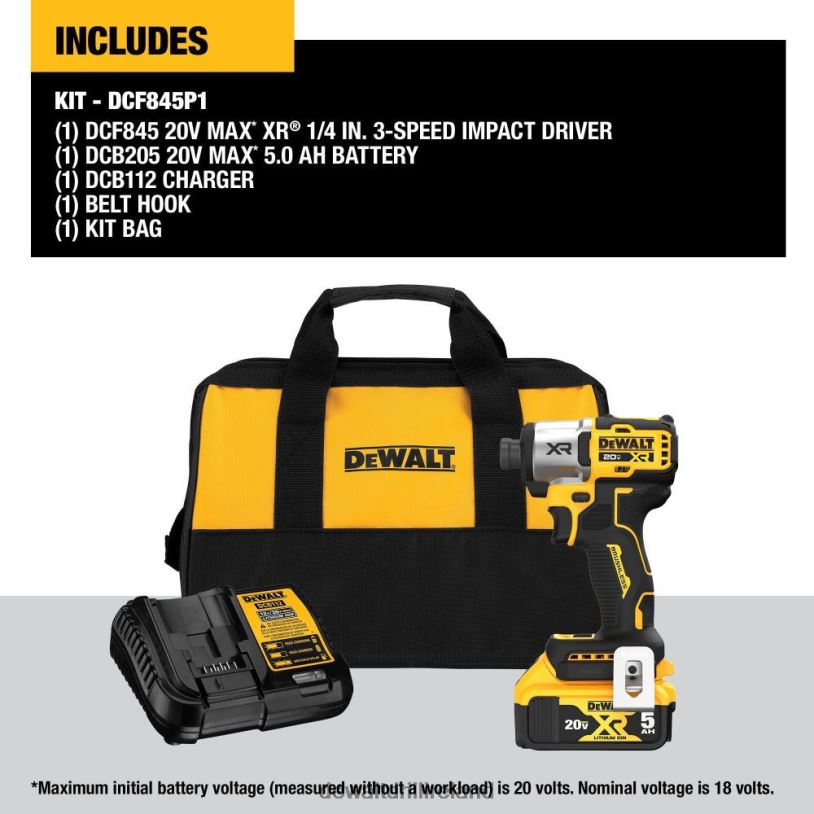 20V MAX XR 1/4in Impact Driver Kit DEWALT 08Z0J60 Tools