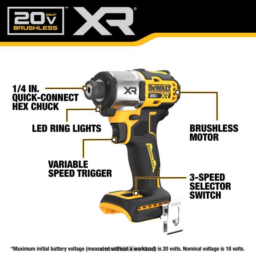 20V MAX XR 3-Speed Impact Driver Kit with 20V POWERSTACK 5AH Battery 2PK Bundle DEWALT 08Z0J8 Tools