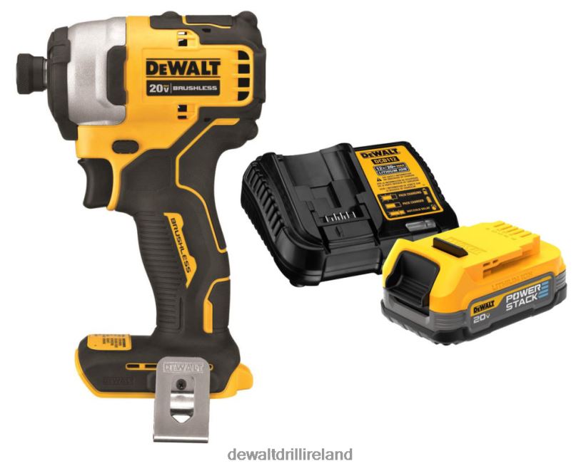 Atomic Compact 1/4in Impact Driver with POWERSTACK 20V MAX Battery & Charger Kit Bundle DEWALT 08Z0J168 Tools